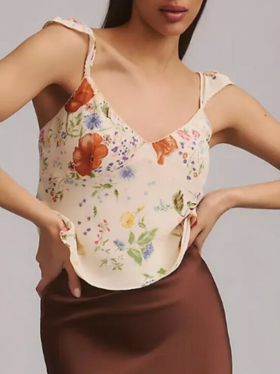 Reformation Tops - Reformation Belinda Top Sz2 Etude Ivory Floral Causal Vacation Party